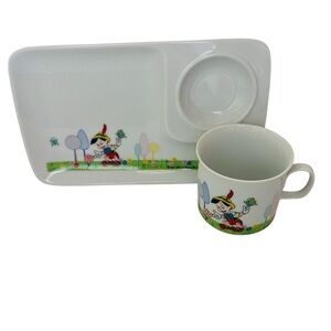 Vintage Walt Disney JAPAN Porcelain Snack Plate & Cup Set